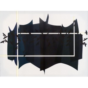 Xandria Noir, 36 x 48 Inch, Acrylic on Canvas,  Abstract Painting, AC-XA-023(EXB-12)